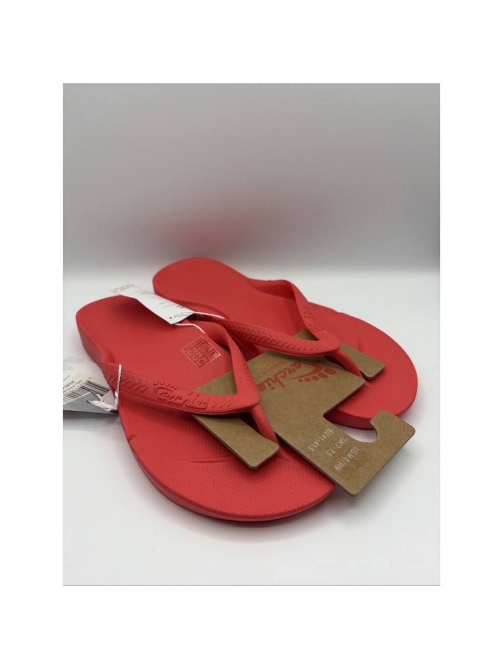 Archies Flip Flop Sandal Unisex Sz M 8 W 9 Coral Red Arch Support Therapy NWT